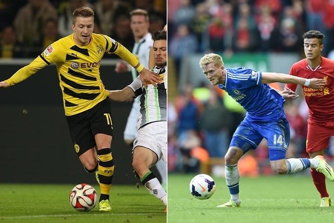 보루시아 도르트문트가 마르코 로이스(왼쪽)의 대체 선수로 안드레 쉬얼레를 점찍은 것으로 확인됐다. / 도르트문트·첼시 페이스북 캡처