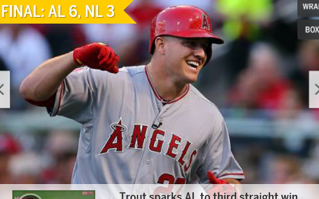 '아메리칸리그 승리' 아메리칸리그가 15일 열린 내셔널리그와 메이저리그 올스타전에서 6-3으로 이겼다. / 메이저리그 홈페이지