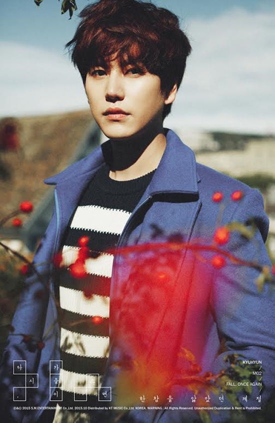 규현이 15일 미니앨범 '다시, 가을이 오면' 수록곡을 공개했다. 이날 타이틀곡 '밀리언조각'은 주요 4개 음원차트에서 1위를 차지했다. /SM엔터테인먼트 제공