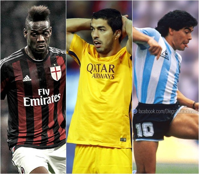 '최악의 핸드볼 파울' 발로텔리, 수아레스, 마라도나는 천부적인 재능에도 고의적인 핸드볼 파울로 팬들의 눈살을 찌푸리게 했다. / AC 밀란, FC 바르셀로나, 마라도나 페이스북 캡처