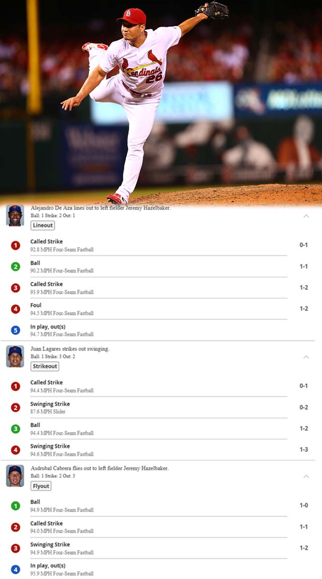 오승환 6세이브 '퍼펙트!' 오승환이 28일 메츠와 경기에서 9회말 등판해 세인트루이스 리드를 지켰다. /사진=게티이미지, 자료=MLB닷컴