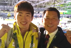 <리우 올림픽> 박상영 선수-고낙춘 해설의원, '리우에서 금빛 인증샷!'