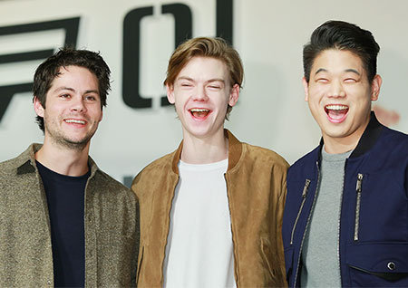[포토] <메이즈 러너> 딜런 오브라이언-토마스 생스터-이기홍, 유쾌한 이모티콘 같은 미소