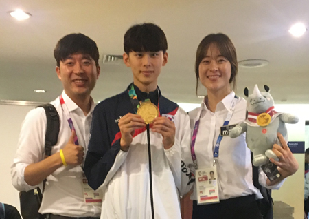 ‘2018 아시안게임’ 오혜리 해설위원 열혈 응원에 ‘태권도 금메달’ 김태훈 선수 감사 인사