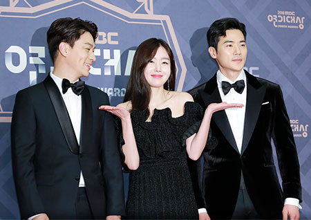 [포토] 정상훈-한선화-김강우, 미소가 절로 나오네~