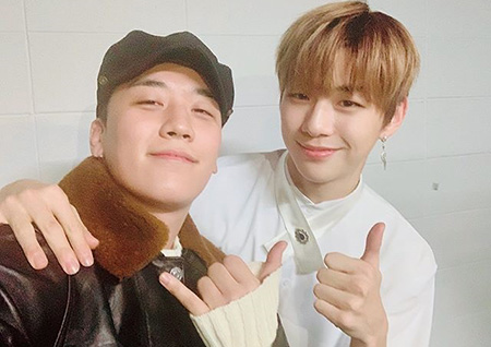 강다니엘X승리, 미소 자아내는 훈훈한 투 샷 "승츠비가 날 보러 와 주다니"