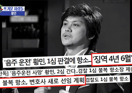 '섹션TV 연예통신' 음주운전 황민 징역 '4년 6월'형에 항소
