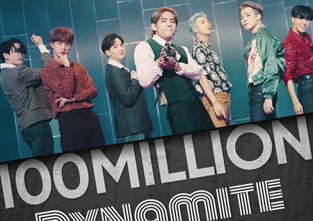 방탄소년단, '다이너마이트' B-side 뮤직비디오도 1억뷰 돌파 