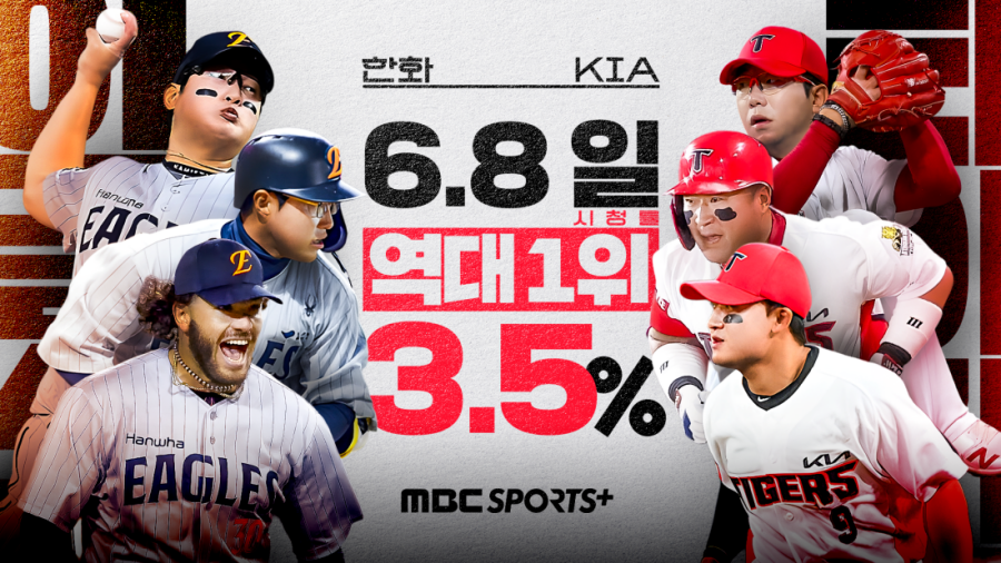 MBC스포츠+ 한화 VS KIA 맞대결, KBO 중계 역대 시청률 1위 기록!