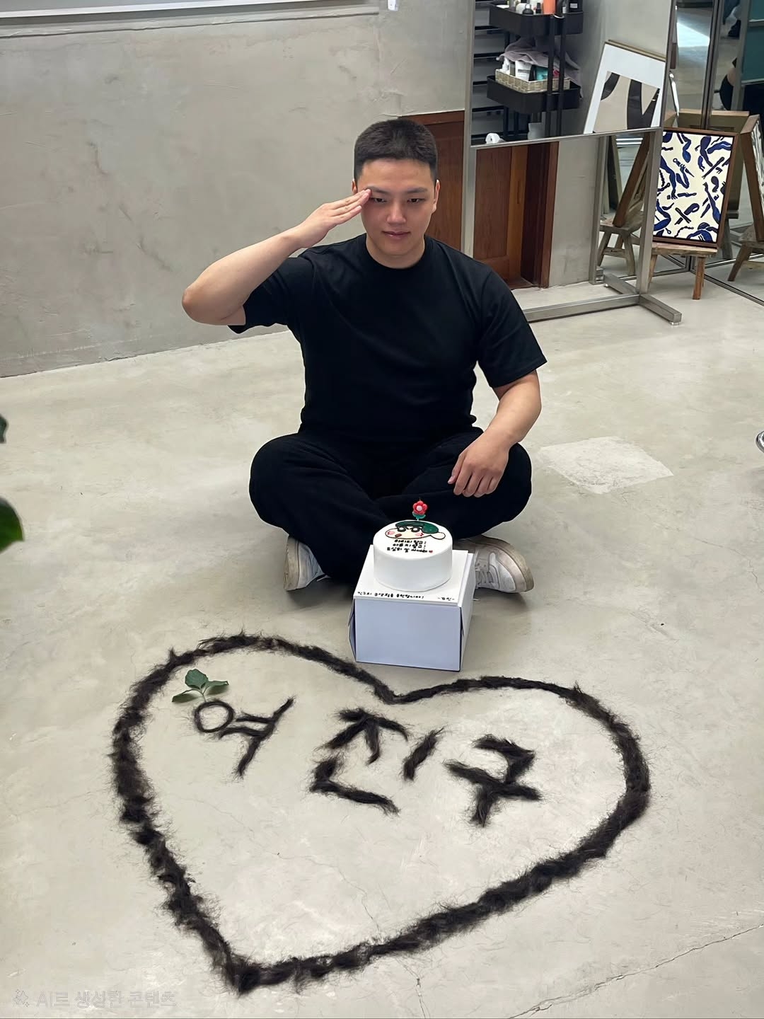 '입대 D-1' 여진구, 짧게 자른 머리로 경례